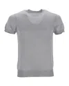 Dsquared2 Metallic Rib Knit T-shirt In Silver Polyester In White