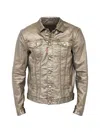 Dsquared2 Metallic-effect Logo-patch Jacket In Gold