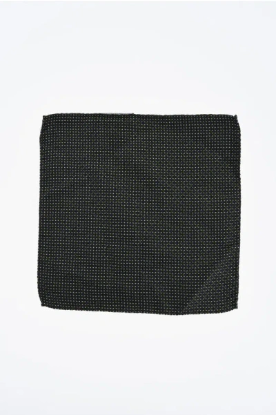 Dsquared2 Micro Checked Silk Pocket Square In Green