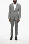 Dsquared2 Micro Houndstooth Patterned Virgin Wool Suit In Gold