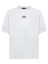 Dsquared2 White Crewneck T-shirt With Dsq2 Logo In Cotone Man In White