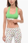 Dsquared2 Microfiber Sport Bra With Logoed Elastic Band In Green
