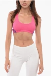 Dsquared2 Microfiber Sport Bra With Logoed Elastic Bands In Pink