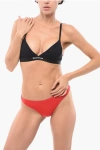Dsquared2 Microfiber Triangle Bra With Logoed Band In Black