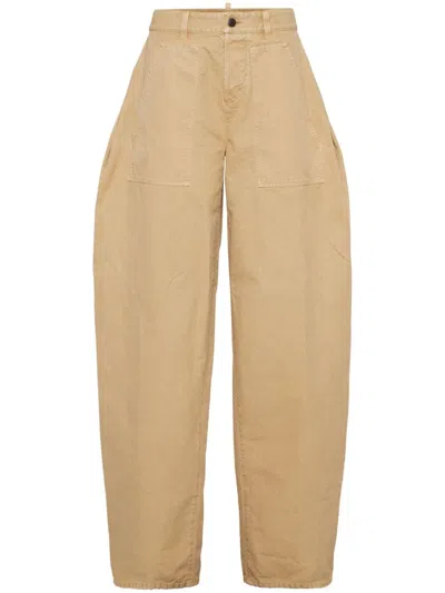 Dsquared2 Mid-rise Boyfriend Trousers In Neutrals