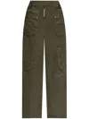 Dsquared2 Mid-rise Cotton Cargo Trousers In Green
