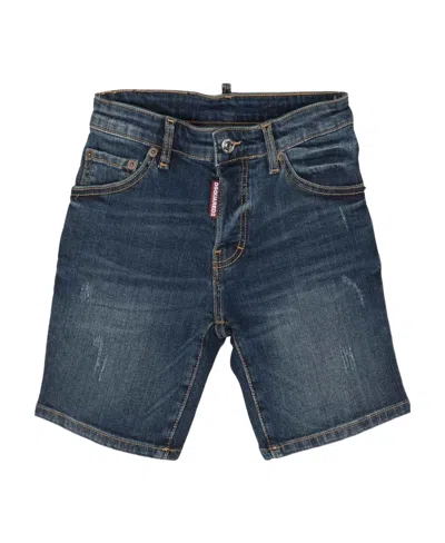 Dsquared2 Mid-rise Denim Shorts In Blue