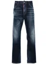 Dsquared2 Regular Fit 642 Jeans With Patch Pocket 20 Cm In Blue