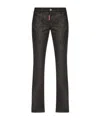 Dsquared2 Black Flared Stretch Cotton Jeans With Mid-rise And Distressed Effect In Black