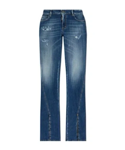Dsquared2 Mid-rise Flared Jeans In Blue