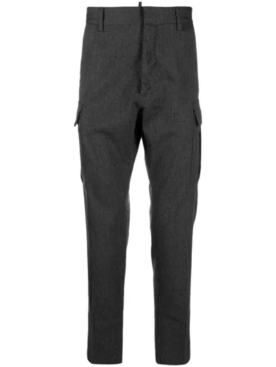 Dsquared2 Mid-rise Grey Tapered-leg Trousers