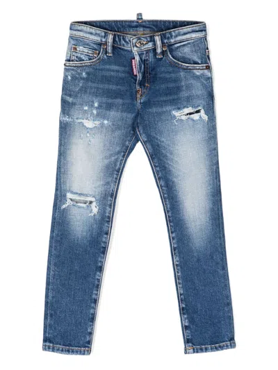Dsquared2 Kids' Mid-rise Skinny Jeans In Blue