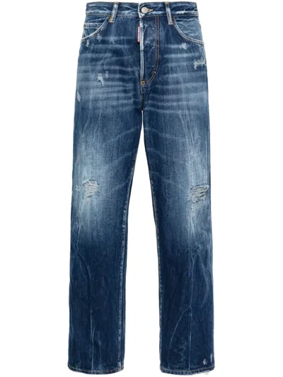 Dsquared2 Mid-rise Straight-leg Jeans In Blue