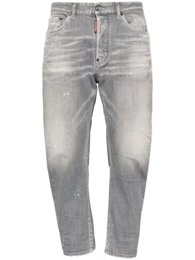Dsquared2 Dsquared Grey Stretch Denim Skater Jeans In Gray