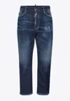 Dsquared2 Blue Cotton Blend Jeans In Navy