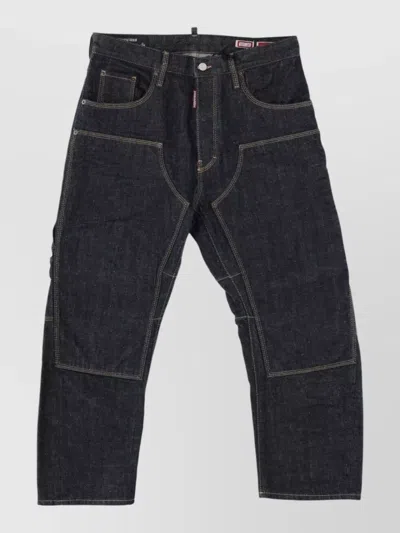 Dsquared2 Mid Rise Straight Leg Tailored Pants In Black