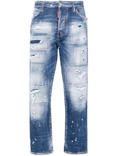 Dsquared2 Mid-rise Tapered-leg Jeans In Blue