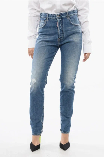 Dsquared2 Mid Wash 642 Fit Denims 15cm In Green