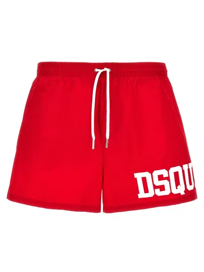 Dsquared2 Midi Boxer Shorts In Red/white