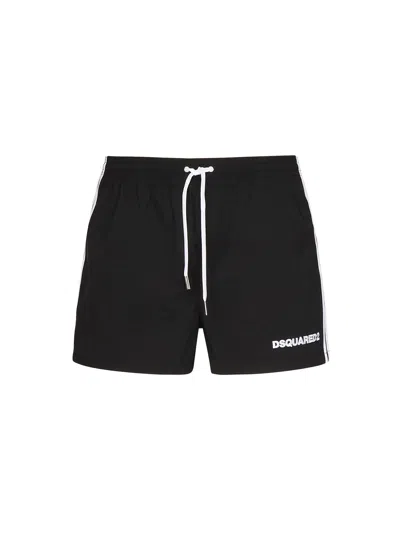 Dsquared2 Midi Boxer With Logo In Black