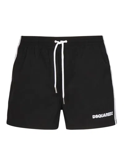 Dsquared2 Midi Boxer With Logo In Black