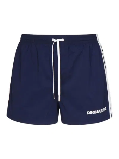 Dsquared2 Midi Boxer With Logo In Blue