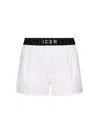 Dsquared2 White Logo Midi Waist Swim Shorts In White