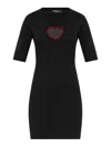 Dsquared2 Logo-embellished Cotton Mini Dress In Black