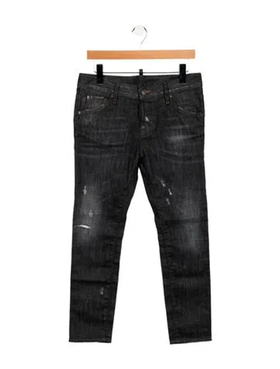 Pre-owned Dsquared2 Mid-rise Skinny Leg Jeans In Black