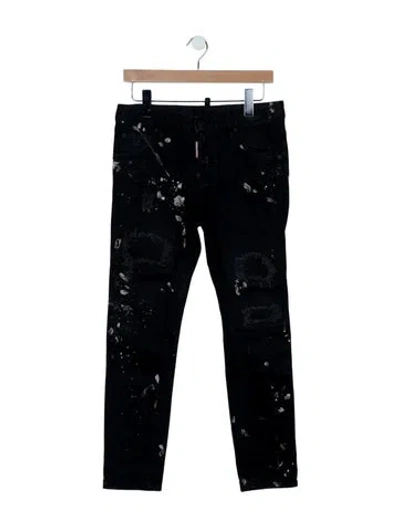 Pre-owned Dsquared2 Mid-rise Skinny Leg Jeans In Black