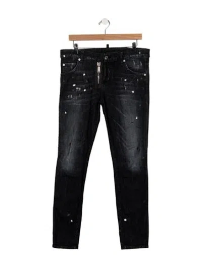 Pre-owned Dsquared2 Mid-rise Skinny Leg Jeans In Black