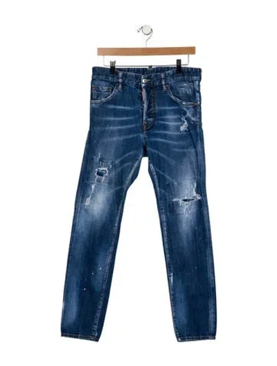 Pre-owned Dsquared2 Mid-rise Skinny Leg Jeans In Blue