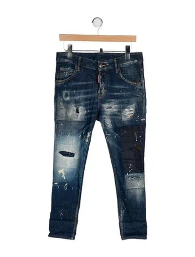 Pre-owned Dsquared2 Mid-rise Skinny Leg Jeans In Blue