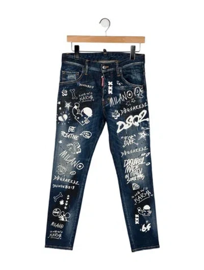 Pre-owned Dsquared2 Mid-rise Skinny Leg Jeans In Blue