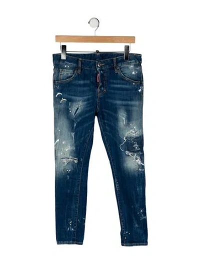 Pre-owned Dsquared2 Mid-rise Skinny Leg Jeans In Blue