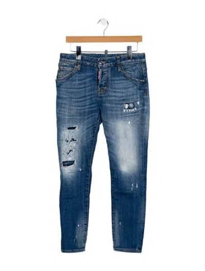 Pre-owned Dsquared2 Mid-rise Skinny Leg Jeans In Blue