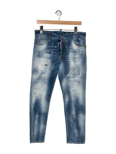 Pre-owned Dsquared2 Mid-rise Skinny Leg Jeans In Blue