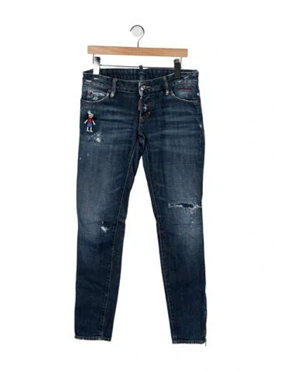 Pre-owned Dsquared2 Mid-rise Skinny Leg Jeans In Blue