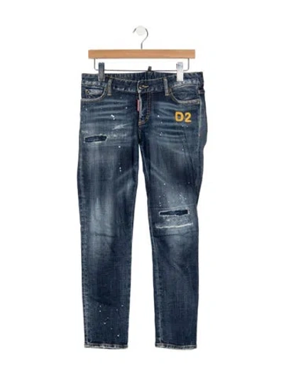 Pre-owned Dsquared2 Mid-rise Skinny Leg Jeans In Blue