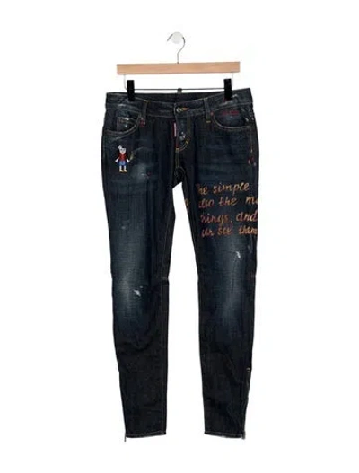 Pre-owned Dsquared2 Mid-rise Skinny Leg Jeans In Blue