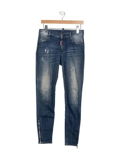 Pre-owned Dsquared2 Mid-rise Skinny Leg Jeans In Blue