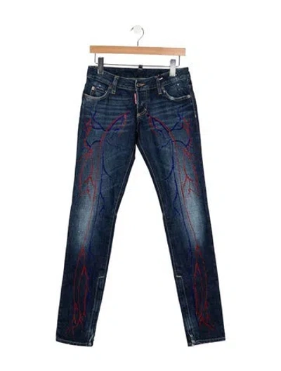 Pre-owned Dsquared2 Mid-rise Skinny Leg Jeans In Blue