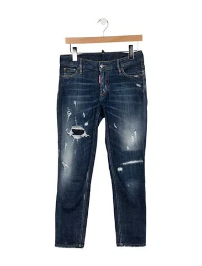 Pre-owned Dsquared2 Mid-rise Skinny Leg Jeans In Blue