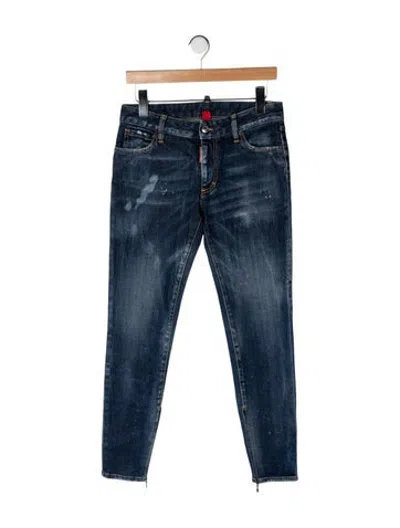 Pre-owned Dsquared2 Mid-rise Skinny Leg Jeans In Blue