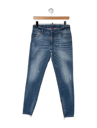 Pre-owned Dsquared2 Mid-rise Skinny Leg Jeans In Blue