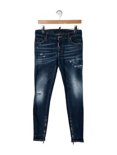 Pre-owned Dsquared2 Mid-rise Skinny Leg Jeans In Blue