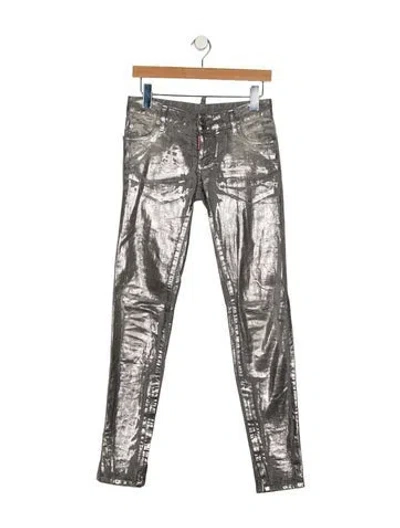 Pre-owned Dsquared2 Mid-rise Skinny Leg Jeans In Gray