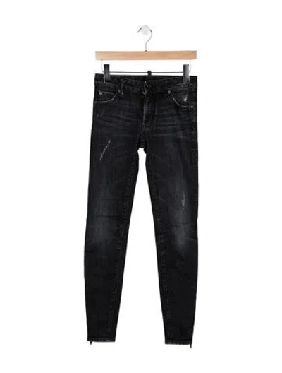 Pre-owned Dsquared2 Mid-rise Skinny Leg Jeans In Gray