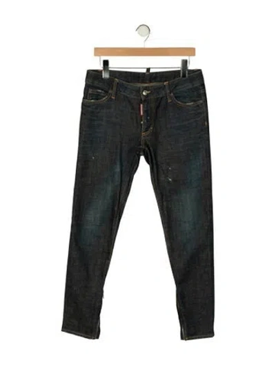Pre-owned Dsquared2 Mid-rise Skinny Leg Jeans In Gray