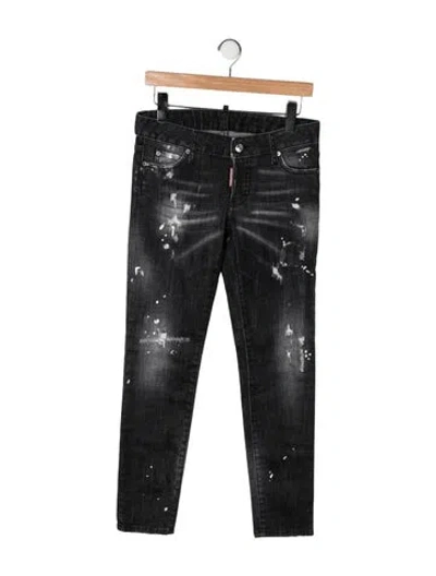 Pre-owned Dsquared2 Mid-rise Skinny Leg Jeans In Gray